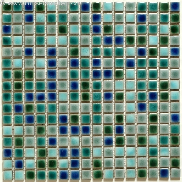 1 Karton/0,96 qm Keramikmosaik blau- grün- türkis Mix glänzend