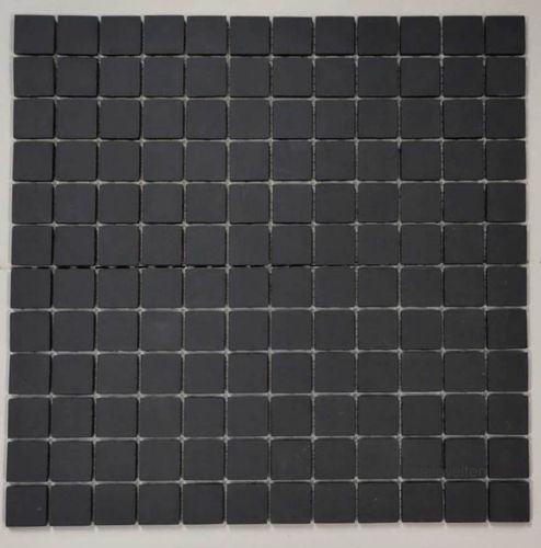 1 Karton / 1 qm Feinsteinmosaik R10 schwarz matt L