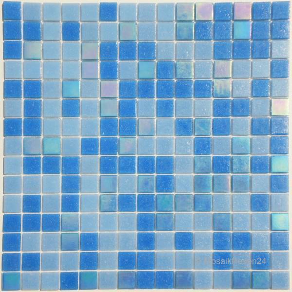 1 Karton/ 1,03 qm Glasmosaik Elements AQUAPERL blau Effekt