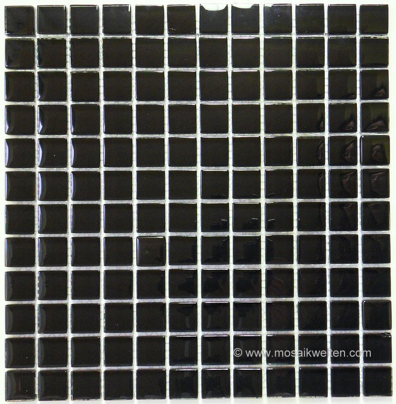 1 Karton/ 1qm Crystal Mosaik schwarz uni 8mm