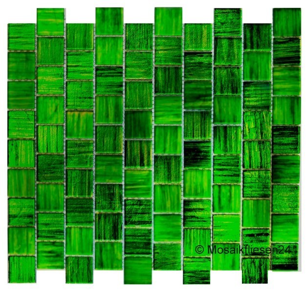 1 Karton/ 10 Matten Crystal Mosaik matt/glänzend grün effekt