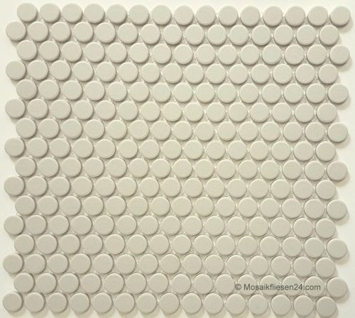 1,11 qm Knopfmosaik 12M Keramik perlweiss R10