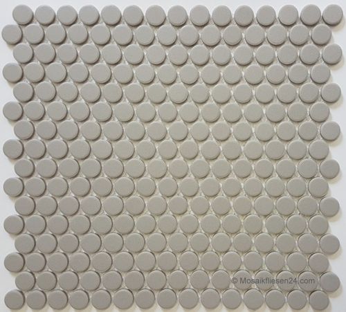 1,11 qm Knopfmosaik 12M Keramik hellgrau R10