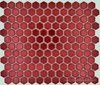 1 Karton/ 12 Matten Keramikmosaik Hexagon 23 bordeaux rot glänzend