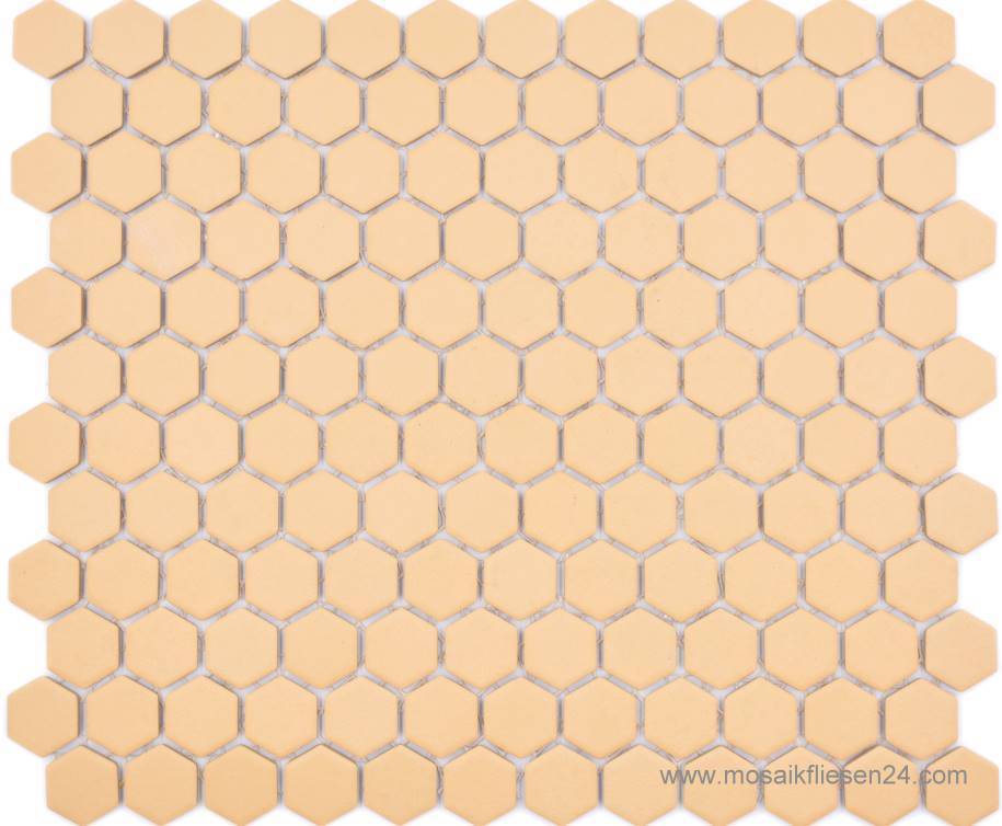 1 Karton/ 12 Matten Keramikmosaik Hexagon 23 orange matt R10B