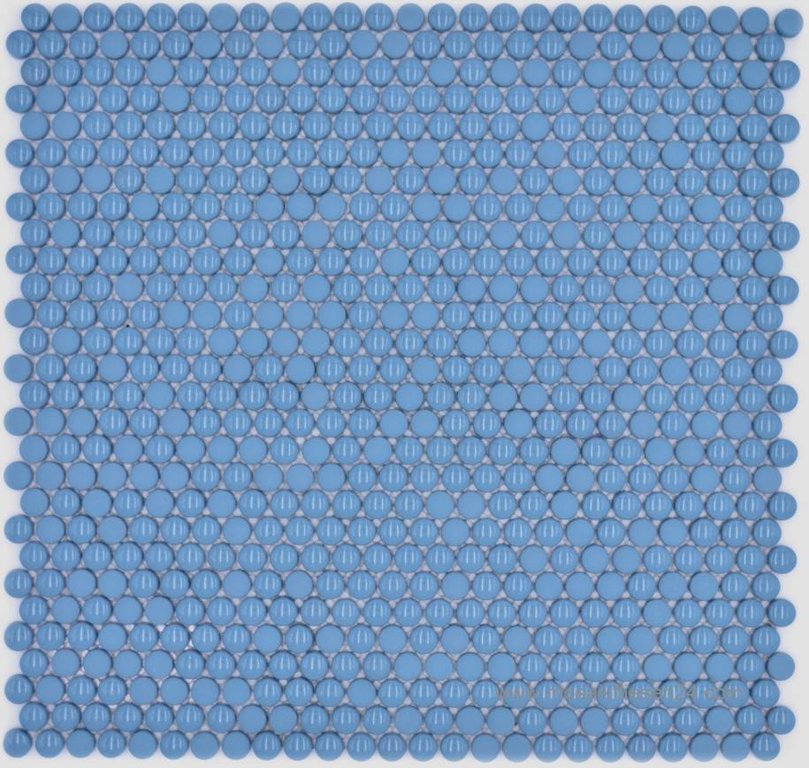 1 Karton / 10 Matten Rundmosaik aus Glas matt / glänzend hellblau