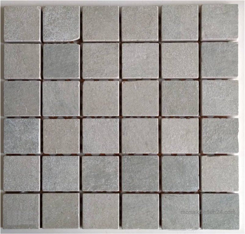 1 Karton/ 10 Matten Feinsteinmosaik grau matt