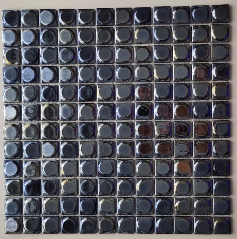 1 Karton / 10 Matten Glasmosaik Wandy schwarz dot effekt glänzend