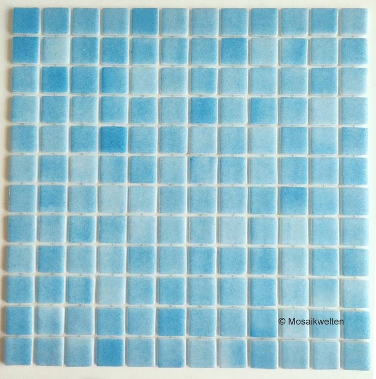 1 Karton / 10 Matten Glasmosaik Eco hellblau glänzend