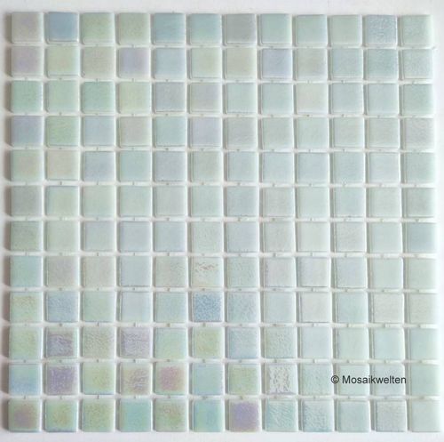 1 Karton / 10 Matten Glasmosaik Eco Perla hellgrün glänzend