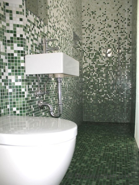 Glasmosaik Fliesen Grün Uni für Badezimmer Wandfliesen Fliesenspiegel Dusche WC 